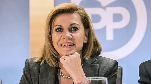 La secretaria general del PP, María Dolores Cospedal. 