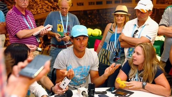 Rafa Nadal, en rueda de prensa. 