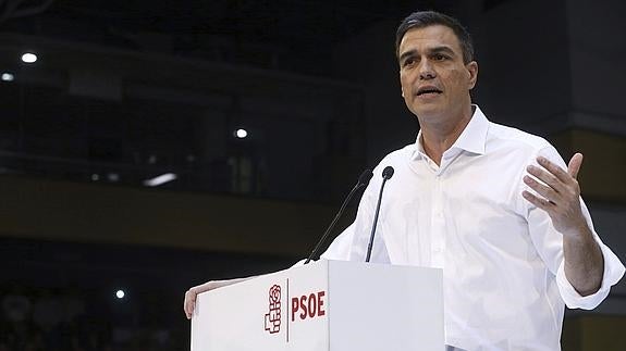 El secretario general del PSOE, Pedro Sánchez, en un acto en Madrid.