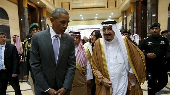 Obama, junto al rey Salman de Arabia Saudí.