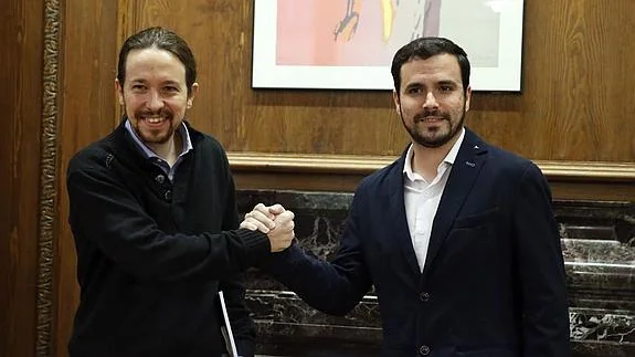 Pablo Iglesias y Alberto Garzón. 