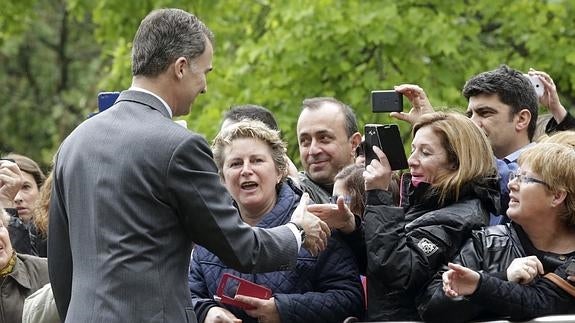 El rey Felipe VI, a su llegada al Monasterio de Yuste. 