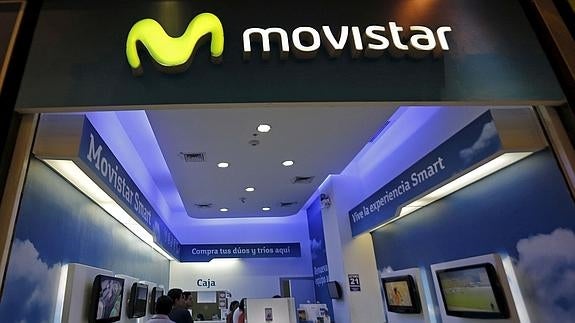 Vista de una tienda de Movistar.