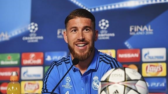 Sergio Ramos, en la rueda de prensa previa a la final. 