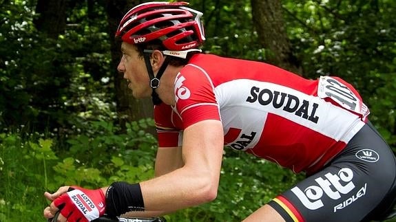 Stig Broeckx, en plena etapa. 