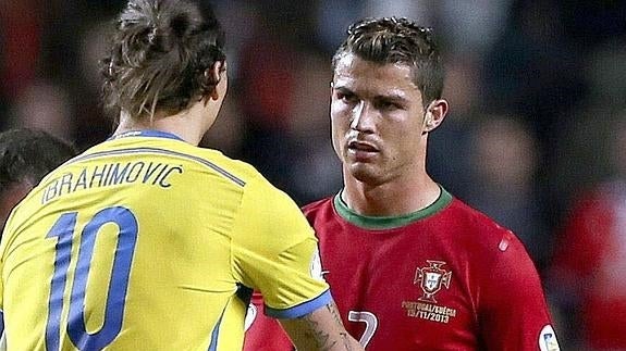 Ibrahimovic y Cristiano, en una imagen de archivo. 