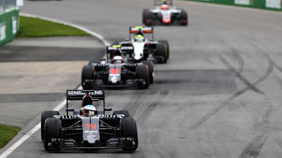 Alonso pilota durante el Gran Premio de Canadá. 