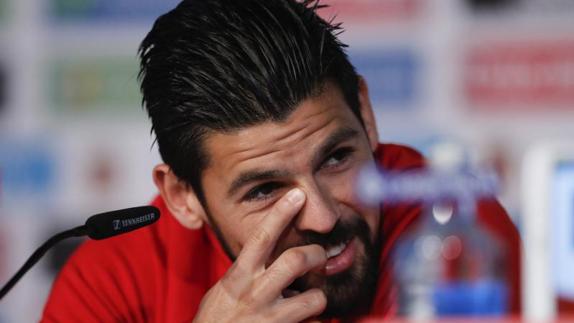 Nolito, en conferencia de prensa. 