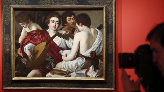 La obra 'Los músicos' de Caravaggio, en el museo Thyssen.