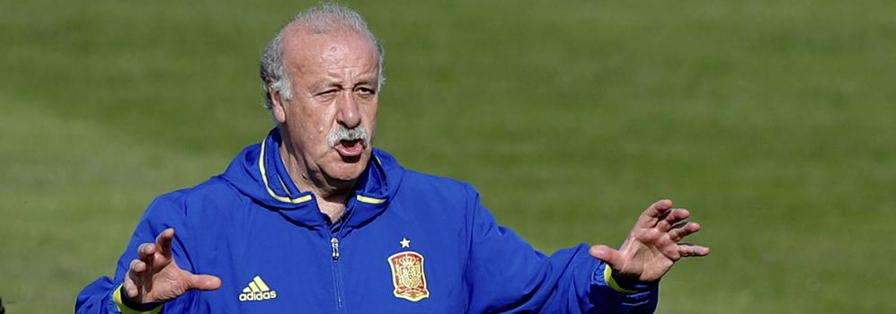 Del Bosque, durante el entrenamiento. 