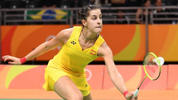 Carolina Marín, durante el partido. 