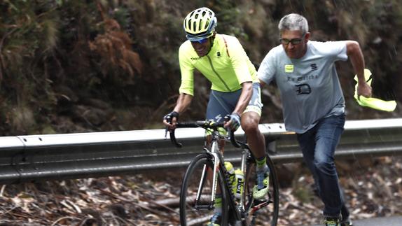 Alberto Contador, durante la quinta etapa. 