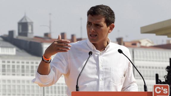 Albert Rivera, durante el acto en La Coruña. 