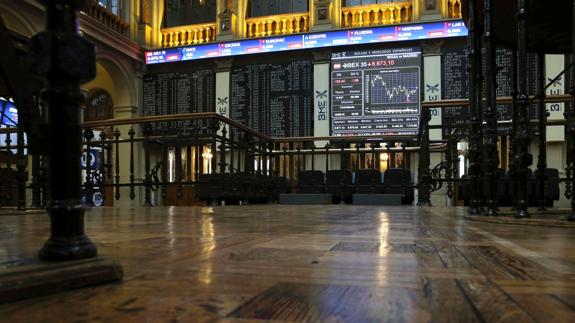 Interior de la Bolsa de Madrid. 