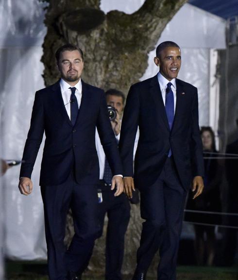 Leonardo DiCaprio y Barack Obama. 
