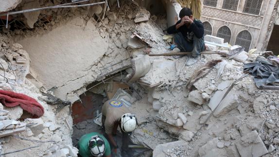 Daños causados por los bombardeos sobre Alepo. 