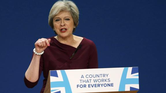 Theresa May en el último día de la Conferencia Anual de los conservadores británicos.
