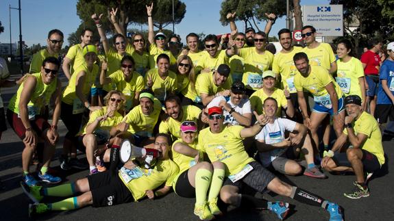 Los 'Drinking Runners', tras una carrera. 