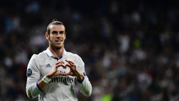 Gareth Bale celebra un gol con el Real Madrid. 