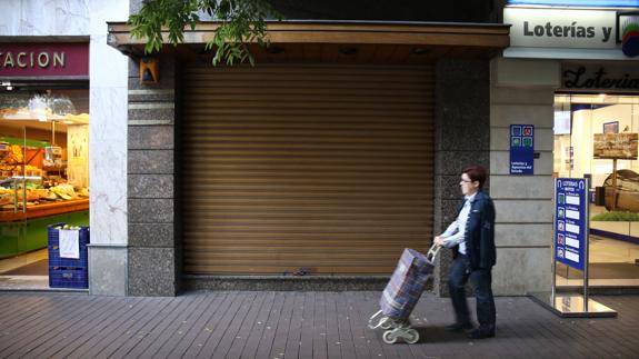 Un comercio cerrado.