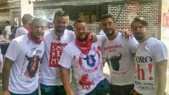 Los cinco amigos sevillanos que presuntamente violaron a una joven durante los Sanfermines 2016.