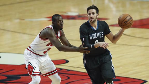 Ricky Rubio, en el partido ante los Bulls. 