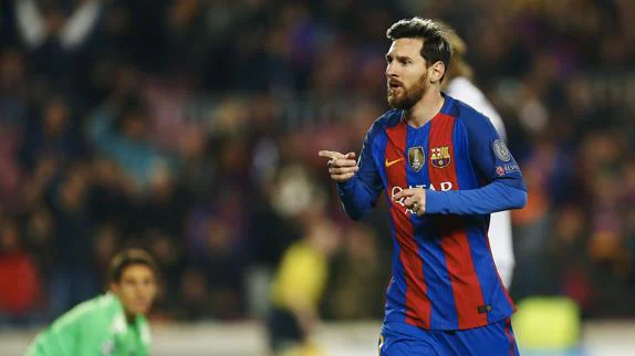 Messi, en un partido con el Barcelona. 