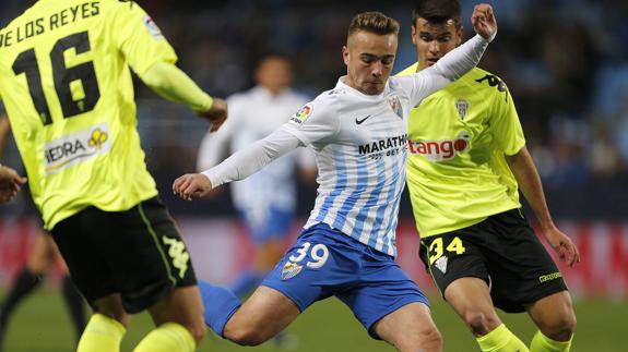 Un lance del choque de vuelta jugado en La Rosaleda. 