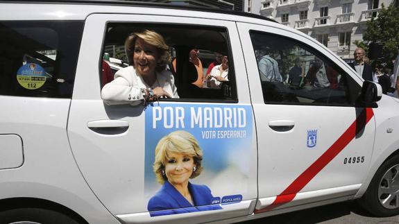 Esperanza Aguirre, durante la campaña por la alcaldía de Madrid. 