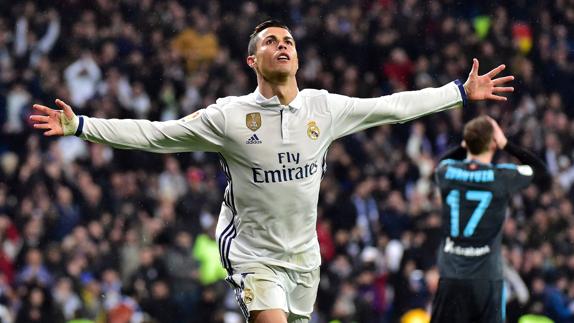 Cristiano celebra su gol. 