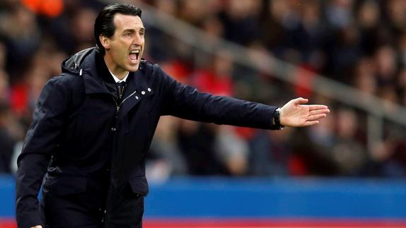 Unai Emery, en un partido del PSG. 