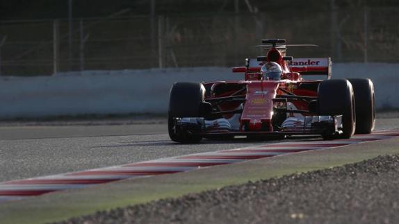 Sebastian Vettel, en el circuito de Montmeló. 