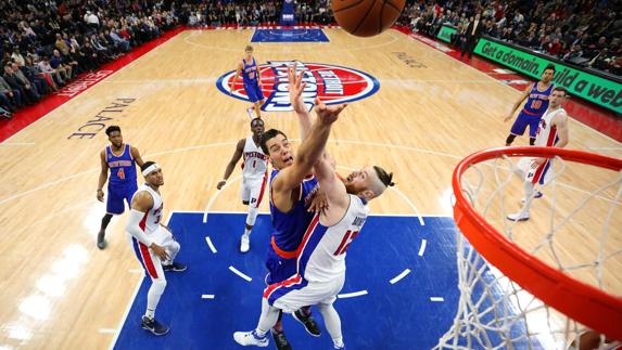 Willy Hernangomez, en un encuentro con los New York Knicks.