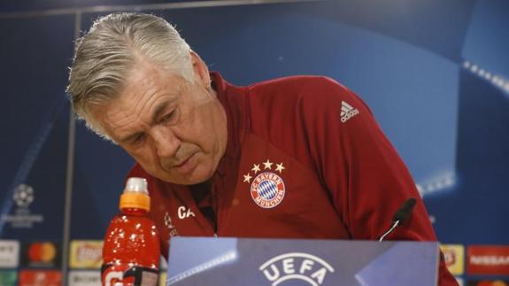 Ancelotti, en rueda de prensa. 