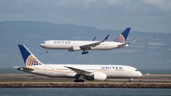 Aviones de United Airlines.