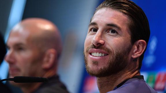 Sergio Ramos, durante la rueda de prensa. 