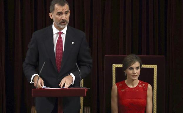 Los Reyes, ayer en el Congreso. 