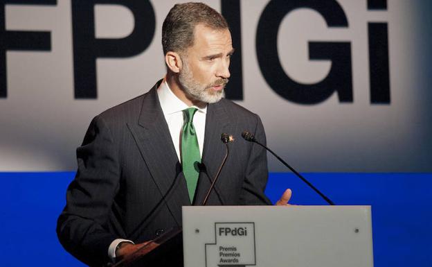 Felipe VI, durante el discurso. 