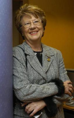 Pilar Salarrullana, fotografiada en la redacción de Diario LA RIOJA en el 2004. /JUAN MARÍN