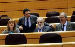 Los senadores populares riojanos Francisca Mendiola, Carlos Cuevas,                         José Luis Bermejo y Javier Pagola. ::                             NEWSPHOTOPRESS