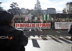 Imagen de la protesta de los Policías Nacionales, Locales y Guardias Civiles./JUSTO RODRÍGUEZ