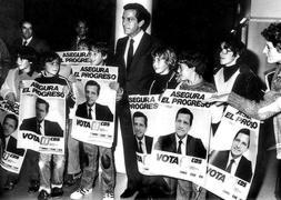 Suárez durante su visita a Logroño en 1982./LA RIOJA