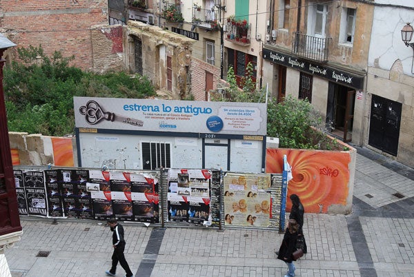 Solar abandonado en el centro de Logroño.