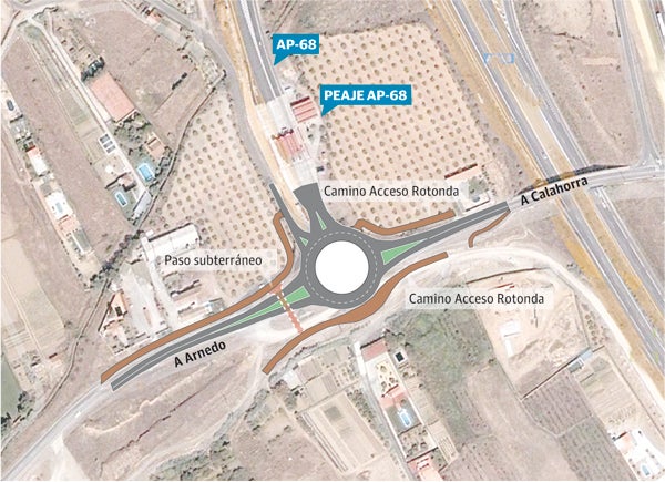 La rotonda de acceso a la AP-68 desde Calahorra costará 1,3 millones