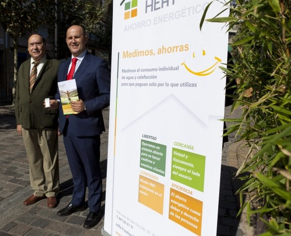 Alberto Huidobro y Antonio Martínez Agudo, antes de la reunión de ayer en Logroño. 