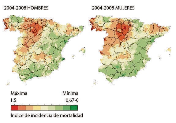 El 'mapa del cáncer' revela que el riesgo de morir por tumor gástrico es mayor en La Rioja