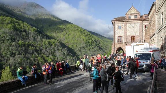 Llegada al Monasterio de Valvanera. 