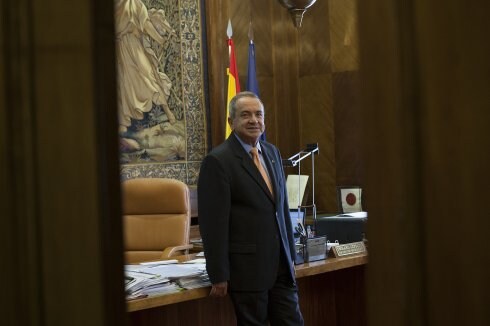 Emilio Lora-Tamayo, presidente del CSIC, en su despacho en Madrid. 