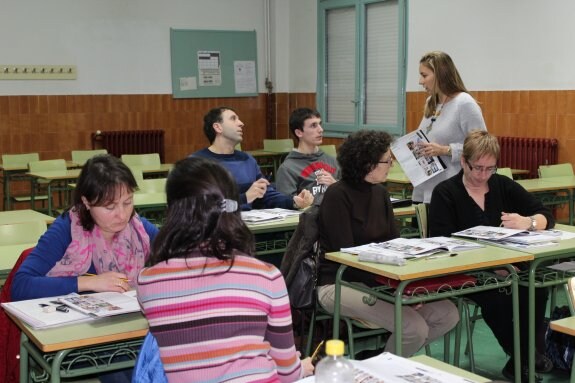 Una de las clases de inglés de la Escuela de Idiomas el pasado viernes 