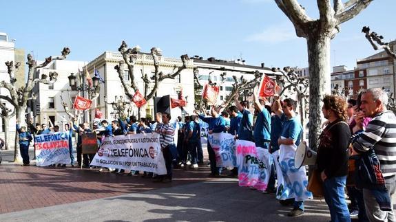 Concentraciónde lso trabajadores de Elecnor, el lunes